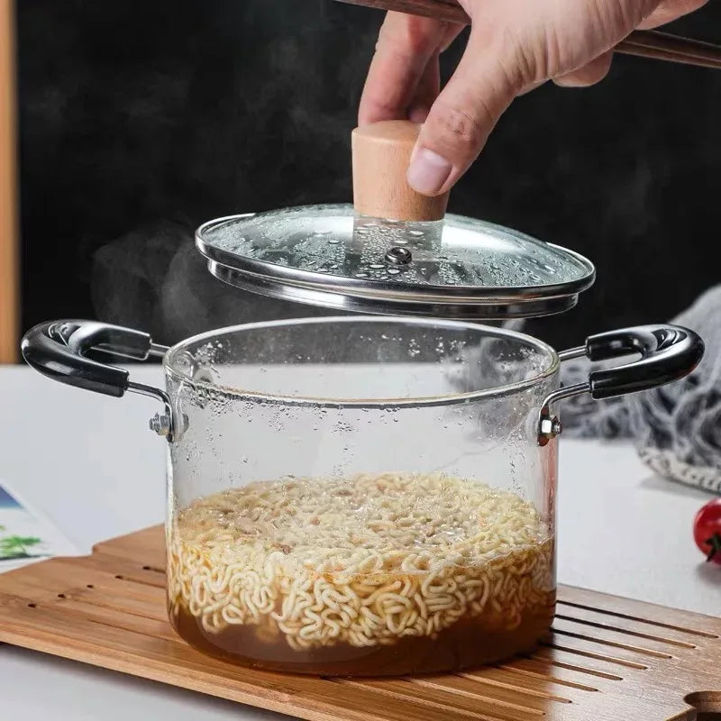 Transparent Glass Soup Cooking Pot