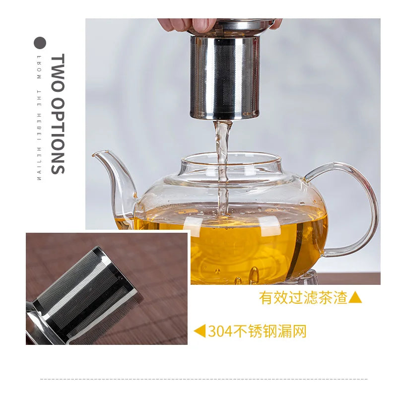 Zion Kollection Teapot With Stainless Steel Tea Strainer Infuser Flower Kettle Kung Fu Teawear Set Puer Oolong Heat Resistant Pot