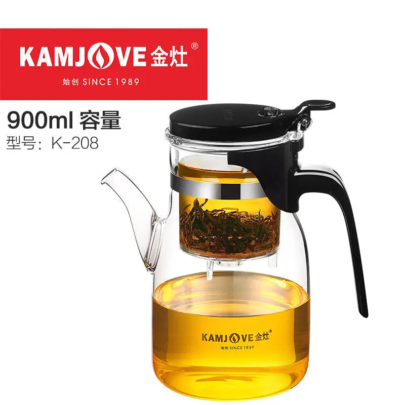 Glass Kungfu Teapot PiaoYi Bei Convenient Teacup Kungfu Tea Set Press AUTO-OPEN Art Tea Cup