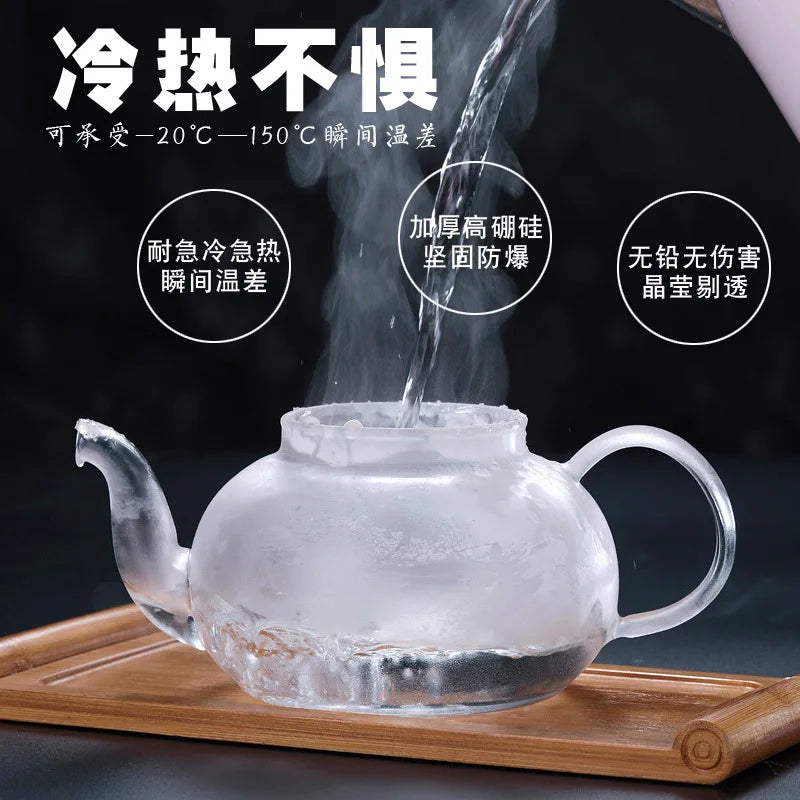 Zion Kollection Teapot With Stainless Steel Tea Strainer Infuser Flower Kettle Kung Fu Teawear Set Puer Oolong Heat Resistant Pot