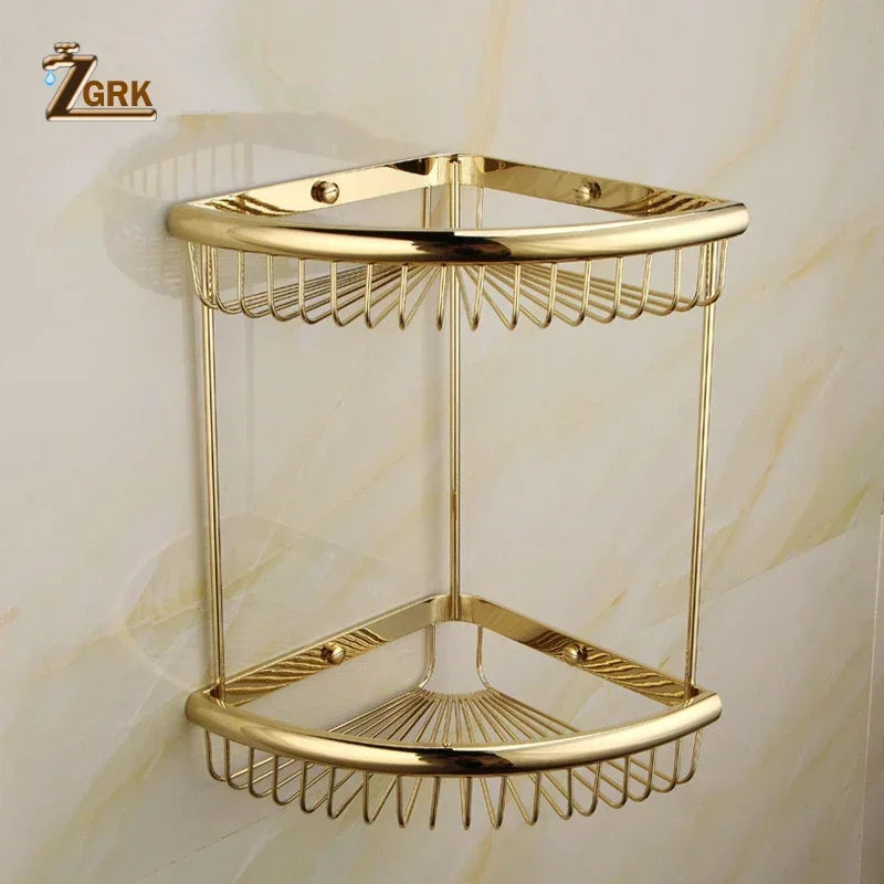 ZGRK Gold Bathroom Accessories Bath Brass Soap Dish Set Toilet Life Bathroom Rack Paper Holder Bathroom Appliance